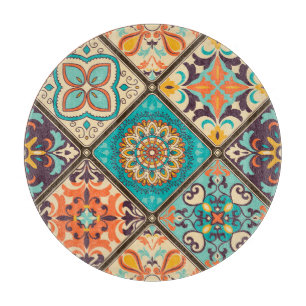 Planche À Découper Carrelage en patchwork coloré : Motifs islamiques.