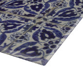 Planche À Découper Carrelage italien rustique Azulejo bleu blanc géom (Coin)