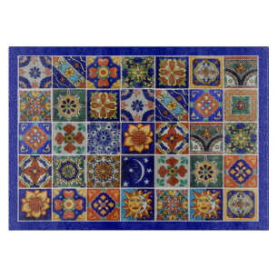 Planche À Découper Carrelage Talavera Image Coupe en verre style sud-
