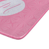 Planche À Découper Carrés ondulés rose clair Initiale personnalisée (Coin)