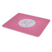 Planche À Découper Carrés ondulés rose clair Initiale personnalisée (Coin)