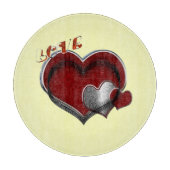 Planche À Découper Carrosserie Magique ronde en verre jaune (Devant)