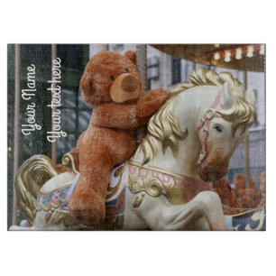 Planche À Découper Carrousel avec ours en peluche