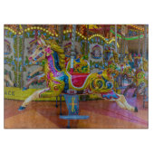 Planche À Découper Carrousel chevaux vue panneau de coupe en verre (Devant)