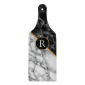 Planche À Découper Carte à découper personnalisée en noir et Marbre b (Devant)