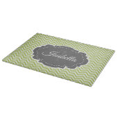 Planche À Découper Carte à découper personnalisée Green Chevron (Coin)