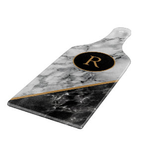 Planche À Découper Carte à découper personnalisée Marbre noir blanc