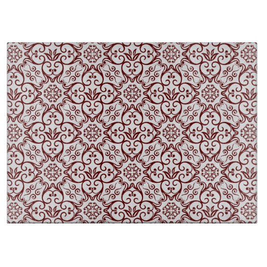 Planche À Découper Carte à découper rouge Damask (Devant)