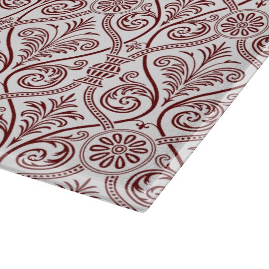 Planche À Découper Carte à découper rouge Damask (Coin)