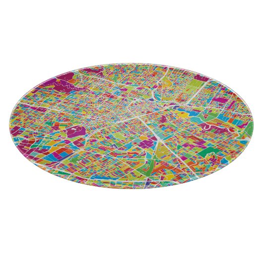 Planche À Découper Carte au néon de Houston, le Texas | (Coin)