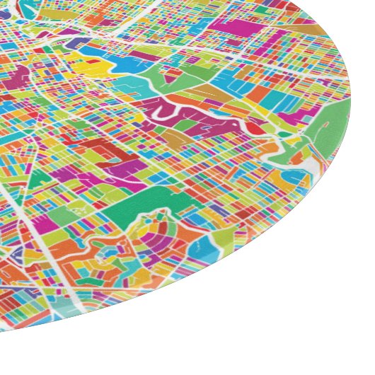 Planche À Découper Carte au néon de Houston, le Texas | (Coin)