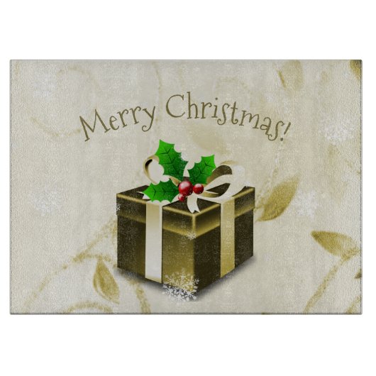 Planche À Découper Carte cadeau de Noël Or (Devant)