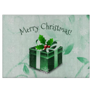 Planche À Découper Carte cadeau de Noël vert