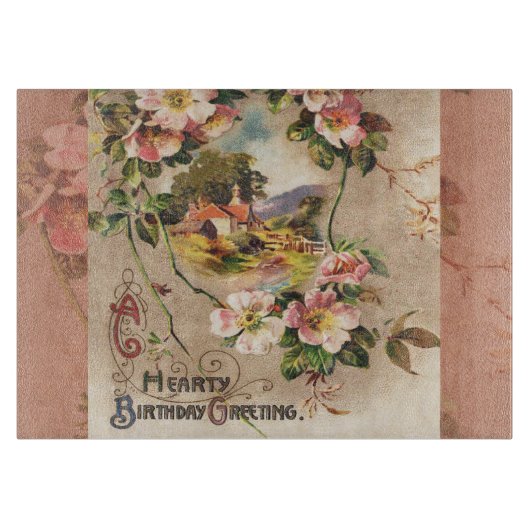 Planche À Découper Carte d'anniversaire vintage (Devant)