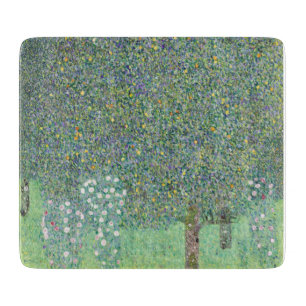 PLANCHE À DÉCOUPER CARTE DE CHOPPAGE EN VERRE : GUSTAV KLIMT : ROSEBU