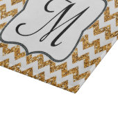 Planche À Découper Carte de coupe en verre Chevron or moderne (Coin)