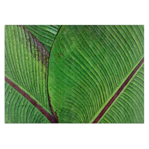 PLANCHE À DÉCOUPER CARTE DE COUPE EN VERRE, "FEUILLES BANANIENS"