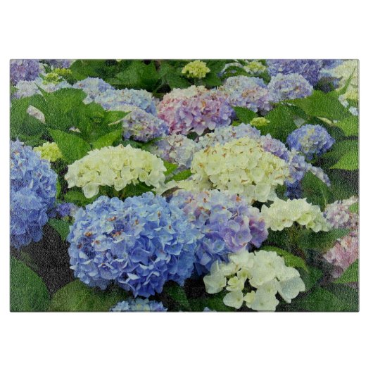 Planche À Découper CARTE DE COUPE EN VERRE Hydrangea Mix-15x11 (Devant)