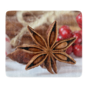 Planche À Découper Carte de coupe en verre Star Anise Holiday