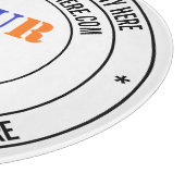 Planche À Découper Carte de découpage des informations de nom de logo (Coin)