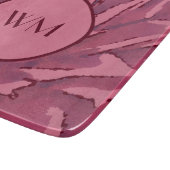 Planche À Découper Carte de découpe d'âge Monogramme rouge (Coin)