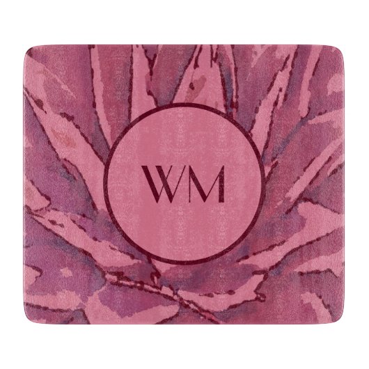Planche À Découper Carte de découpe d'âge Monogramme rouge (Devant)