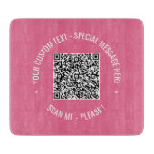 Planche À Découper Carte de découpe de texte personnalisée de code QR (Devant)