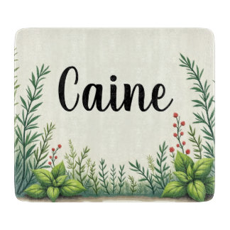 Planche À Découper Carte de découpe en verre d'herbe d'aquarelle pers