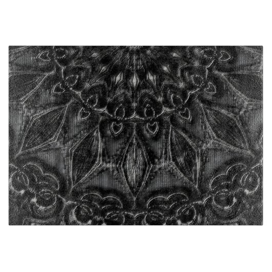 Planche À Découper Carte de découpe Mandala au charbon (Devant)