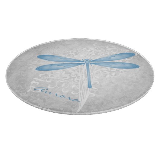 Planche À Découper Carte de découpe personnalisée à la libellule bleu (Coin)