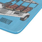 Planche À Découper Carte de golf / dessin animé en voiturette de golf (Coin)