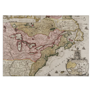Planche À Découper Carte de la Nouvelle-France en français médiéval d