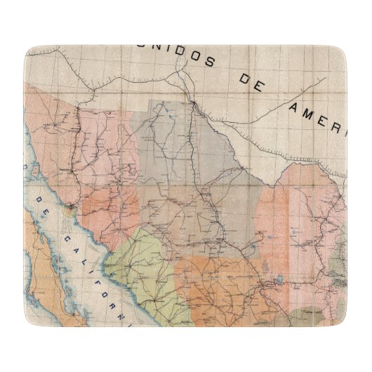 Planche À Découper Carte (de lettre de communications) du Mexique (Devant)