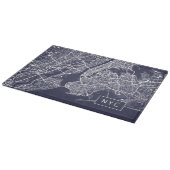Planche À Découper Carte de New York | NYC | bleu marine (Coin)