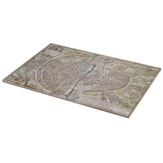 PLANCHE À DÉCOUPER CARTE DE PARIS, 1581 (Coin)