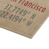 Planche À Découper Carte de San Francisco Coordonnées Urbaines (Coin)