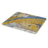 Planche À Découper Carte de Vacanes, Québec, Gaspesie (Canada) (Coin)
