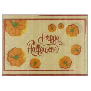 Planche À Découper Carte de voeux encadrée Happy Halloween typographi