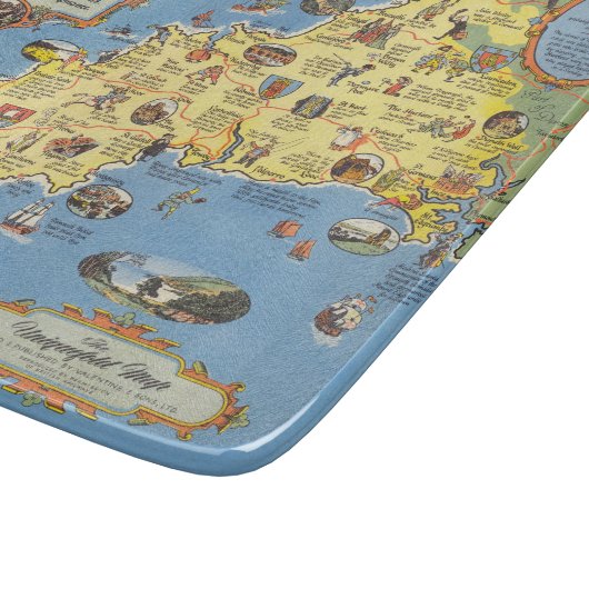 Planche À Découper Carte des Cornouailles, Angleterre (Coin)