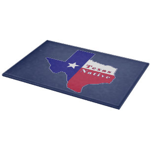 Planche À Découper Carte des drapeaux autochtones du Texas