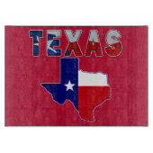 Planche À Découper Carte des drapeaux avec le Texas (Devant)