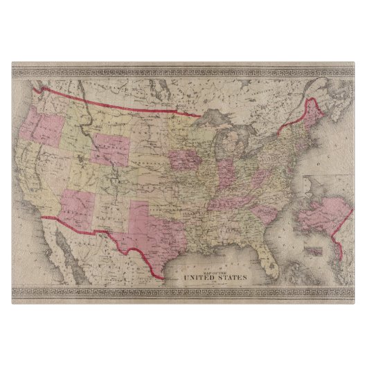 Planche À Découper Carte des Etats-Unis 5 (Devant)