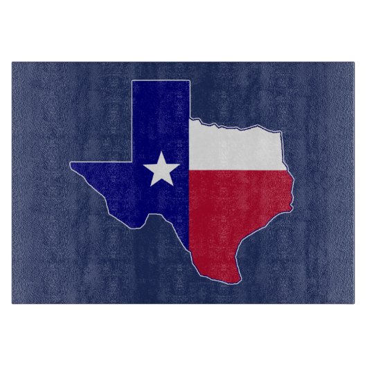 Planche À Découper Carte du drapeau du Texas (Devant)