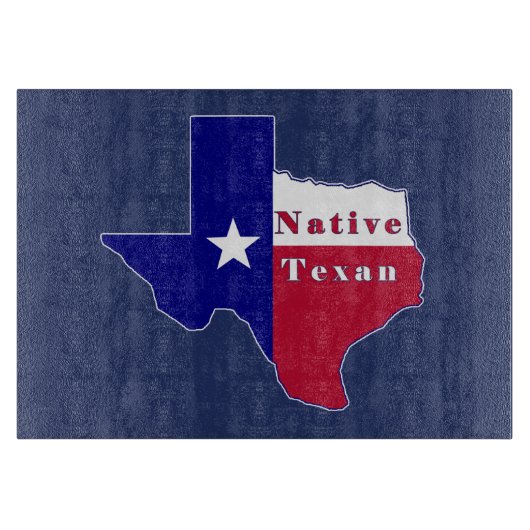 Planche À Découper Carte du drapeau texan natif (Devant)