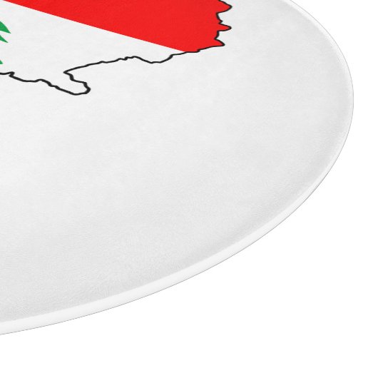 Planche À Découper Carte du Liban avec drapeau (Coin)