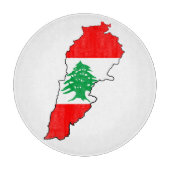 Planche À Découper Carte du Liban avec drapeau (Devant)