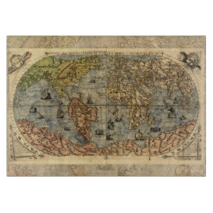 Planche À Découper Carte du monde antique de Forlani 1565 Cartographi