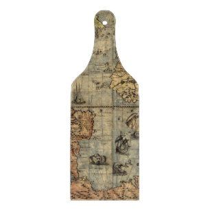 Planche À Découper Carte du monde antique de Forlani 1565 Cartographi