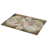 Planche À Découper Carte du monde antique Deux hémisphères Rare Art V (Coin)