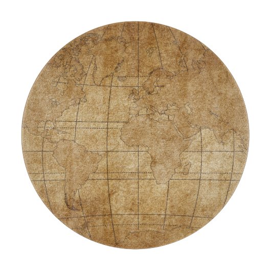 Planche À Découper Carte du monde : Guide mondial d'exploration (Devant)